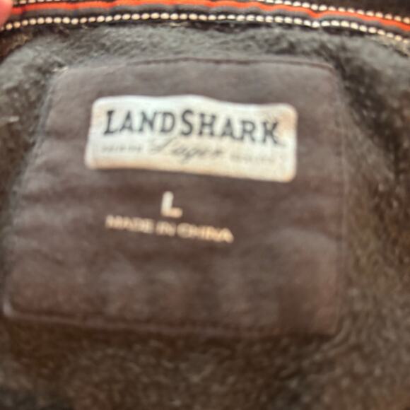 Mens Landshark Dark Gray Distressed Hooded full zip Sweatshirt Large - Picture 7 of 10